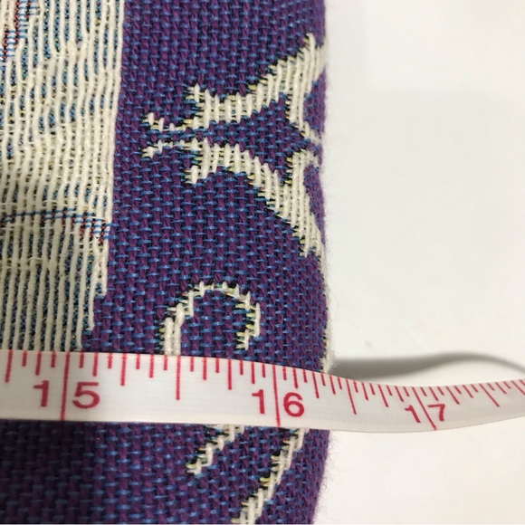 Ivory Purple and Red Hat Purse and Shoes Design Tapestry Canvas Tote Bag - Picture 11 of 12